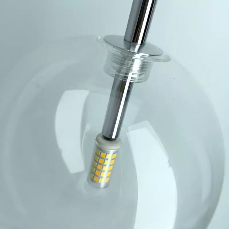 북유럽 크리에이티브 개성 모던 싱글 헤드 투명 심플 유리 LED 펜던트 램프 볼 버블 레스토랑 바 장식