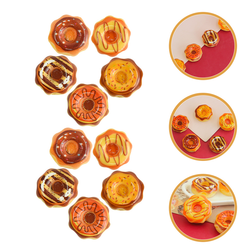 20 Pcs Miniature Donuts House Ornament Tiny Decors Decorate Model Kids Toy Pretend Food Models