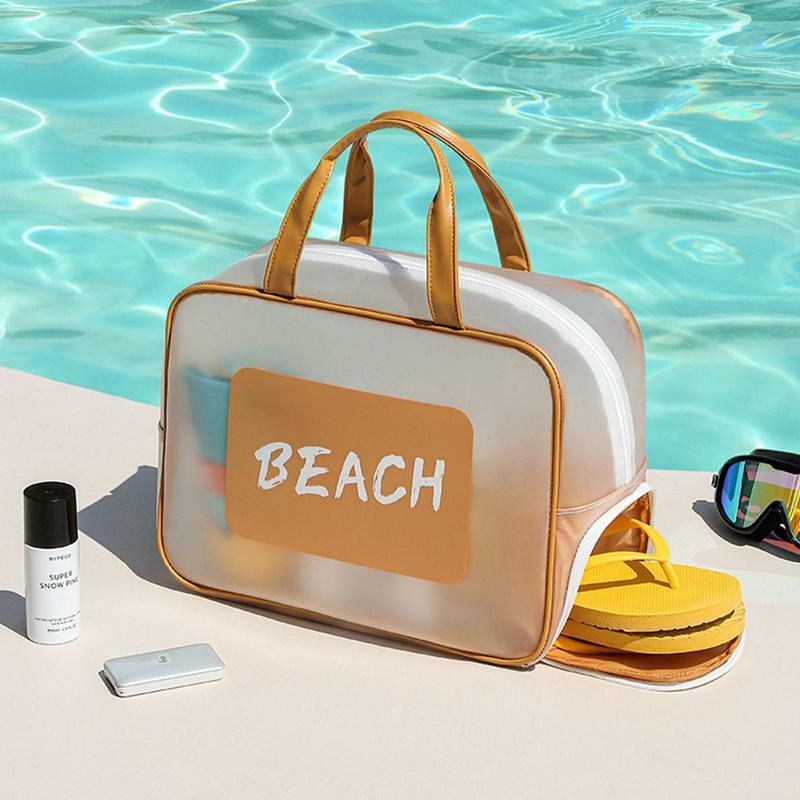 Borsa da spiaggia impermeabile borsa da piscina borsa Organizer da viaggio con cerniera e manico separazione bagnata e asciutta di grande capacità per i viaggi in spiaggia