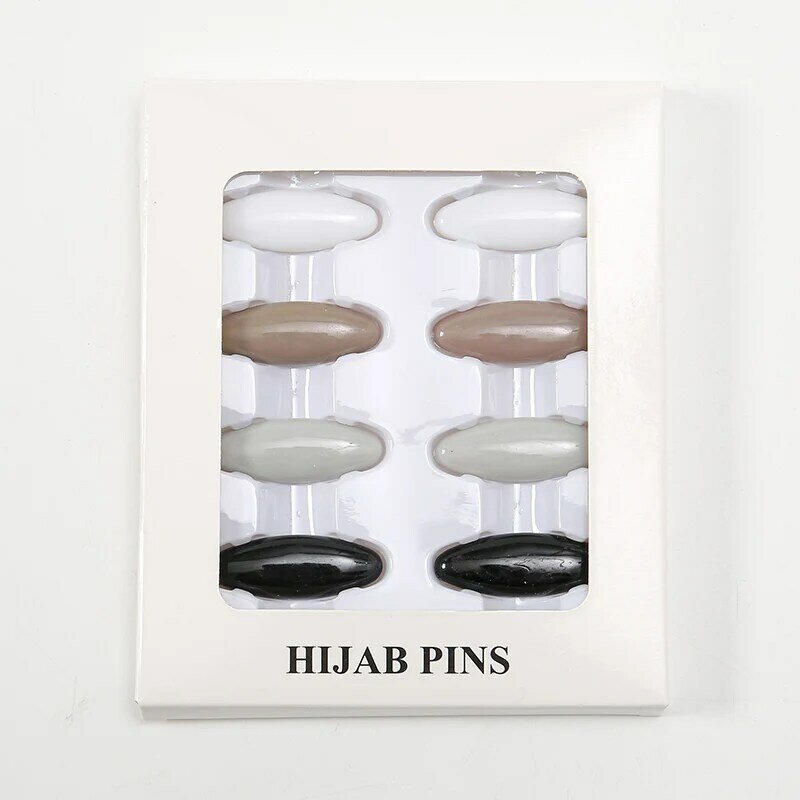 Hot Sale 8pcs/Bag Muslim Hijab Pins Brooch For Women Multicolor Plastic Safety Muslim Accessories Women Dressing Brooch