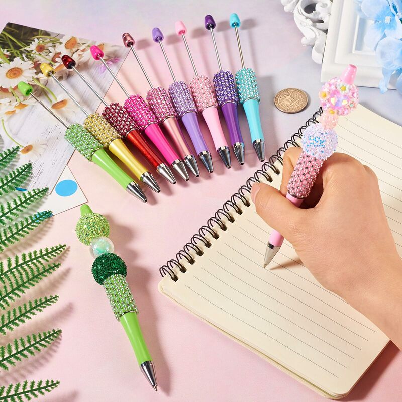 Plástico Glitter frisado canetas para escrever, caneta de diamantes, caneta DIY criativa, atacado, 30pcs