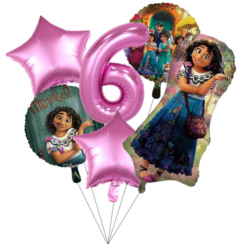 Ballons Disney Encanto 32 pouces, 6 pièces, décorations pour fête prénatale, anniversaire de fille, jouets pour enfants