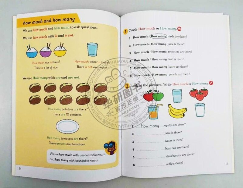 Ladybug English Grammar Workbook, Livros Educativos para Crianças, Original, 1-6