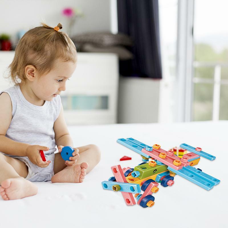 Montessori edukacyjna zabawka nakrętki i śruby umiejętności motoryczne dla chłopców śruba i nakrętka budująca łodygę budynki