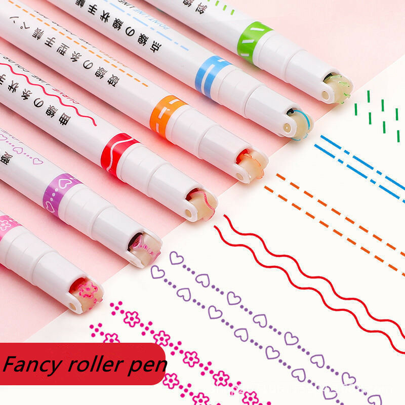 ปากกามาร์กเกอร์เขียนลายเส้นสองเส้นตลกปากกาวาดลายเส้นแห้งเร็วหลายสี