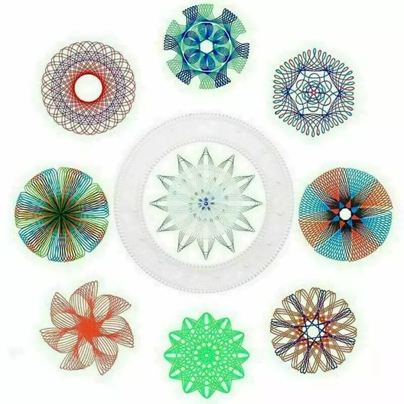 1set Spirograph Deluxe Set Design Tin Spiral Designs Interlocking Gears Wheels Draw Educational Toys School Supplies Gifts