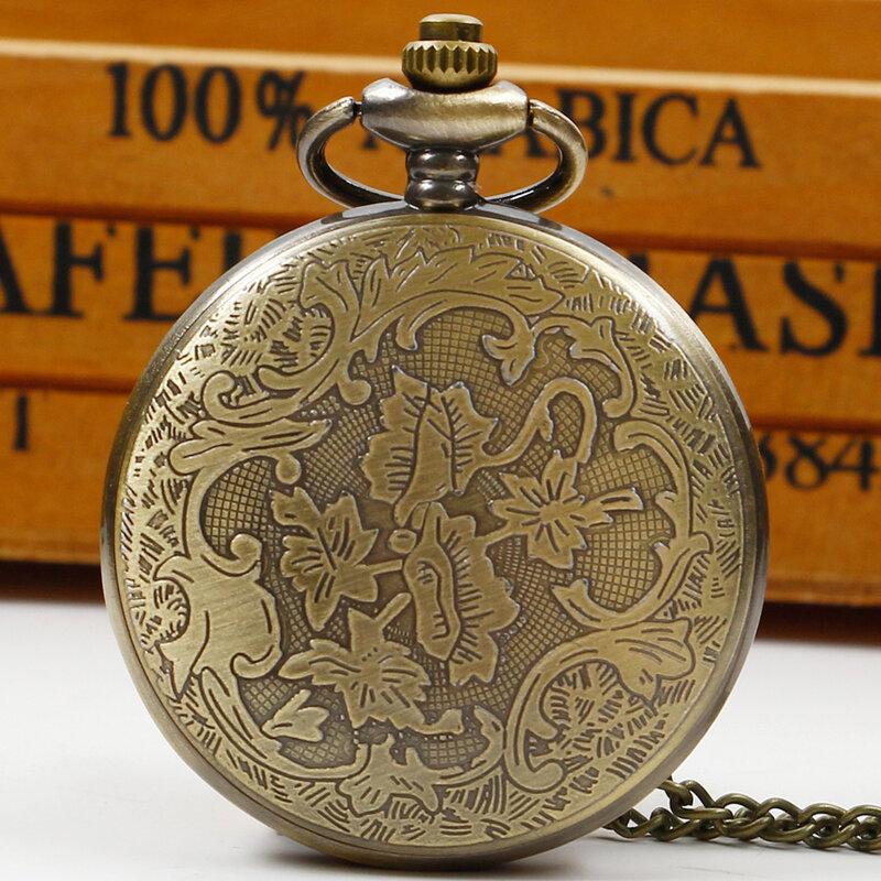Vintage Military Quartz Pocket Watches Necklace with Age Design Pendant Pocket FOB Watch Chain Gift