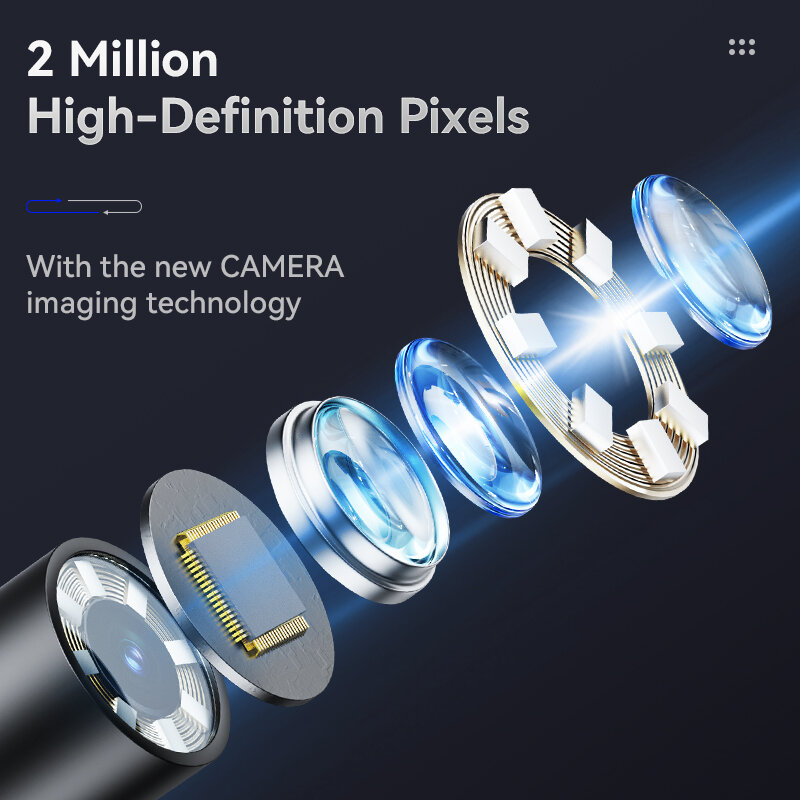 Câmera Articulada Endoscópio, Joystick, Sonda Dirigível, Compatível com iPhone e Android, 360 °