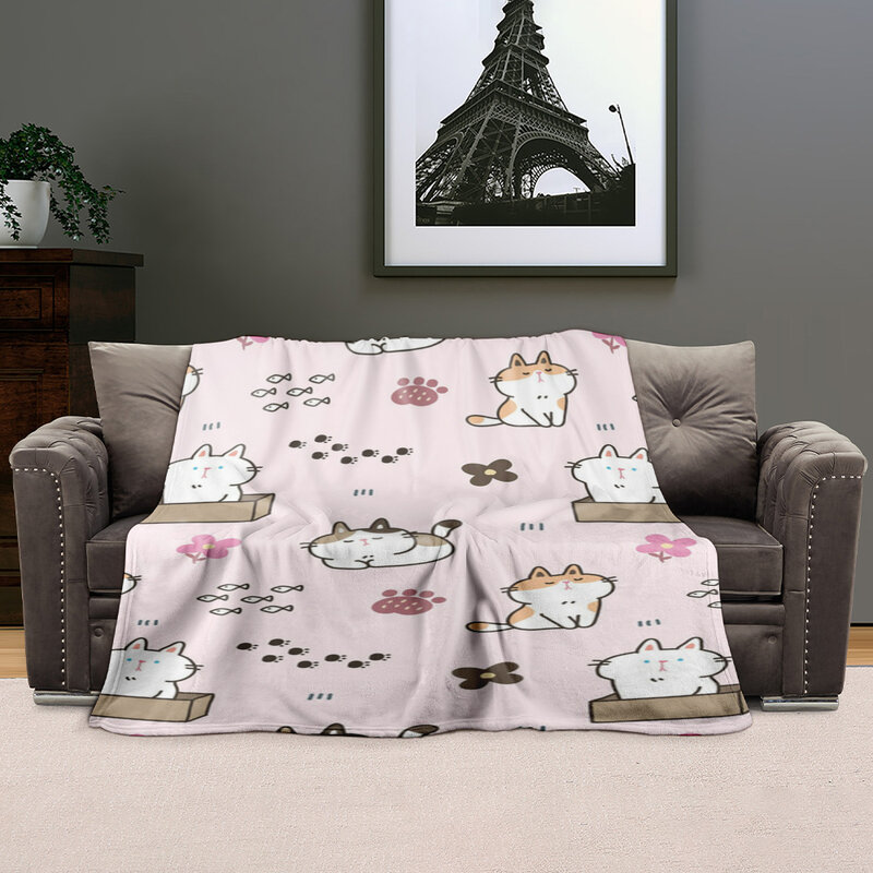 Soft and fluffy children's flannel blankets, cartoon printed blankets for boys and girls, birthday gift blankets, sofa sheets