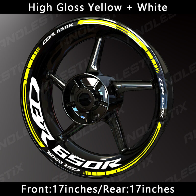 AnoleStix-Adesivo reflexivo da roda da motocicleta, Hub Decal, Rim Stripe Tape para Honda CBR 650R