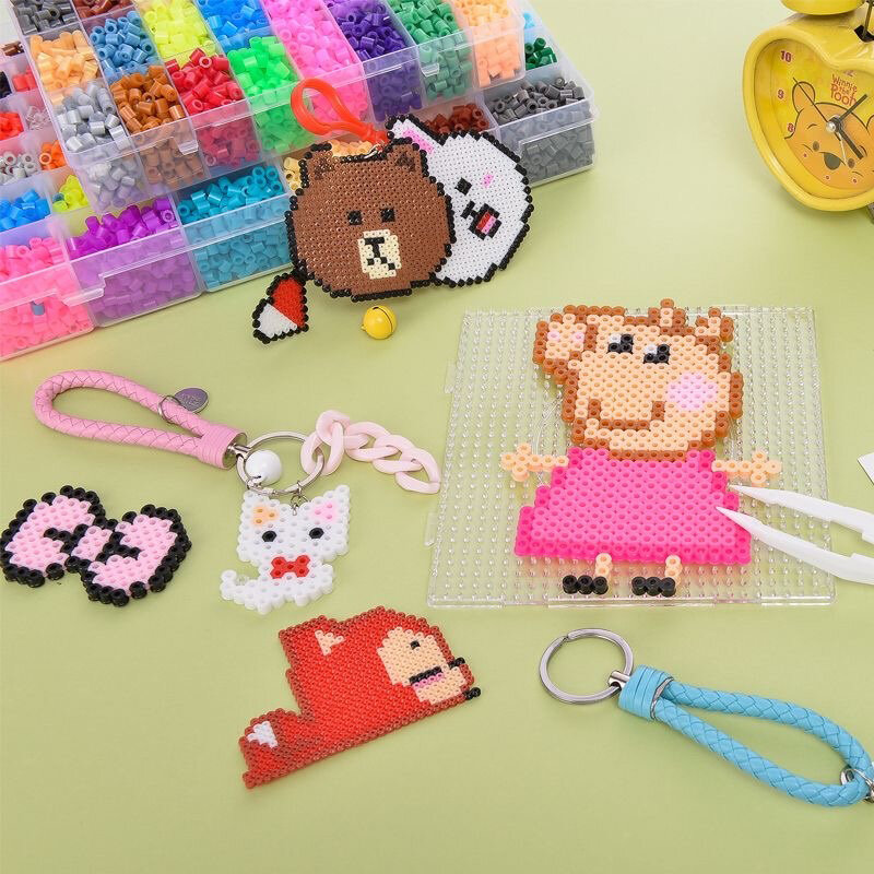 Perler Hama Beads Set for Kids, 3D Puzzle, Iron Beads Toy, Artesanato Artesanal Criativo, Presente DIY, Fusível Beads, Grande Pegboard, 2.6mm
