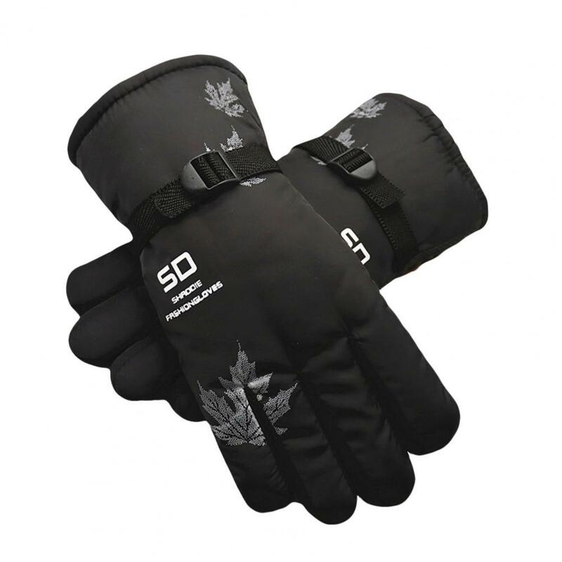 Ski Gloves 1 Pair Practical Hands Protection Thickened  Breathable Flexible Cycling Gloves for Daily