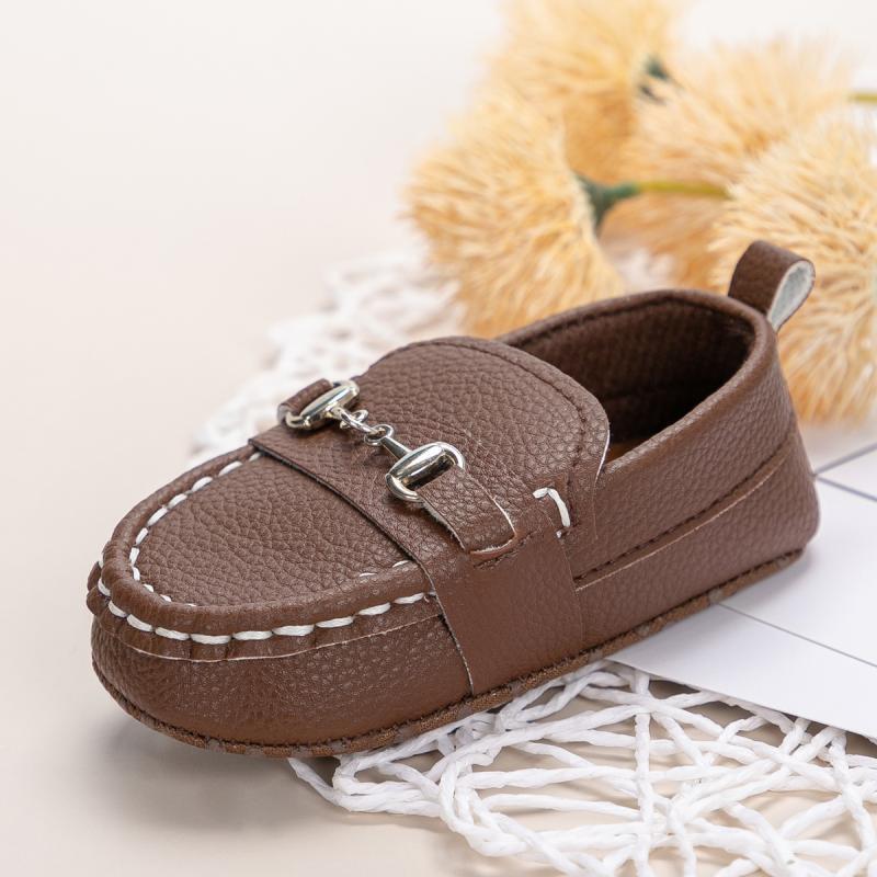 KIDSUN 2021 Sepatu Bayi Baru Anak Perempuan Laki-laki Sepatu Kasual Kulit Katun Anti-selip Sol Lembut Bayi Balita Pertama Berjalan 3-Warna 0-18M