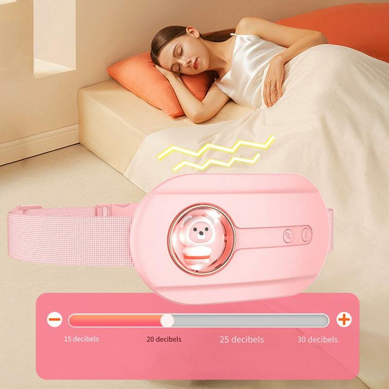 Rechargeable Heating Belt Cordless Menstrual Pain Relief Heating Belt with 4 Vibrating Massage Modes Adjustable for Low