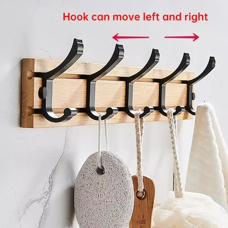 Creativity Adjustable Bamboo Coat Racks Wall Hanger Clothes Hook Living Bedroom Home Entrance Clothing Hat Stand Garment Rack