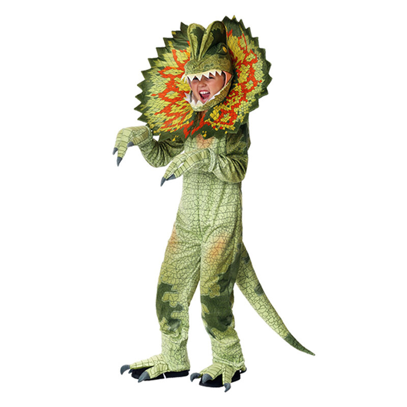 Disfraz de dinosaurio del Mundo Jurásico para niños, Tilly the t-rex, Dilophosaurus, rosa, Halloween