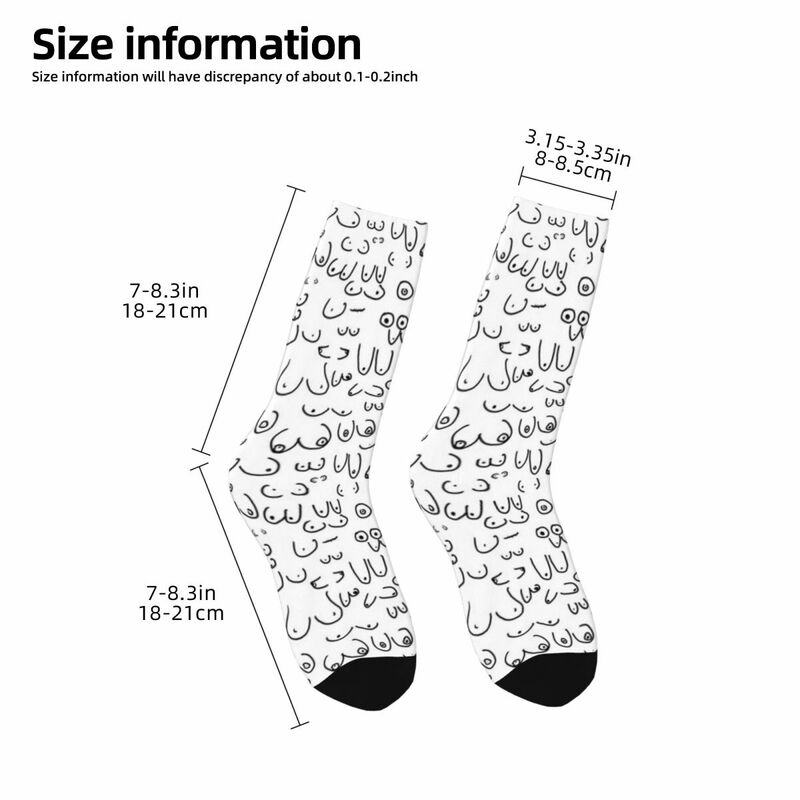 ถุงเท้ามีลายหน้าอกแบบต่างๆสไตล์ฮาราจูกุถุงเท้ายาวทุกฤดูสำหรับเป็นของขวัญสำหรับทุกเพศชุดถุงเท้า