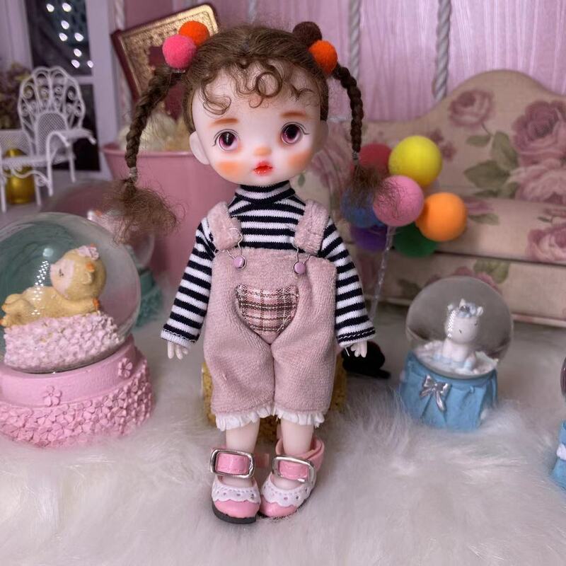 16cm Cute Blyth Doll Joint Body Fashion BJD Dolls Toys with Dress Shoes Wig Make Up Gifts for Girl
