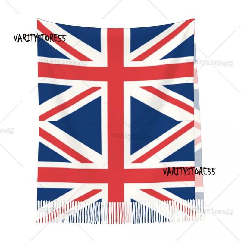 Lenço impresso da bandeira britânica para homens e mulheres, lenços quentes, xale personalizado, envoltório de inverno