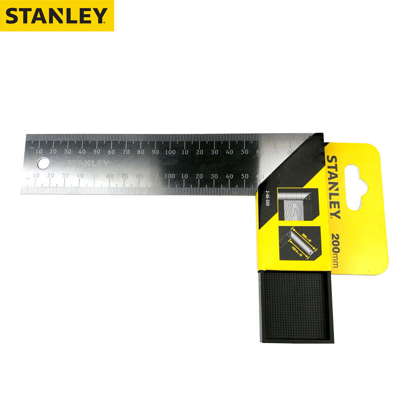 ستانلي 46-500-23 مقبض بلاستيكي الفولاذ المقاوم للصدأ الزاوية اليمنى واضحة ومقاومة للاهتراء مقياس معالجة الحفر