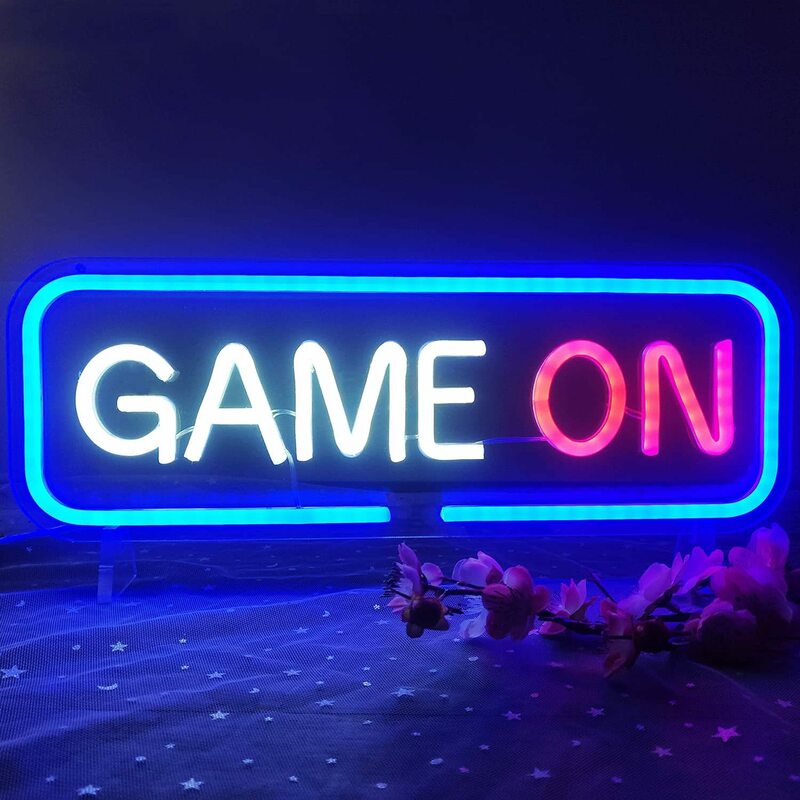 Game Room Neon Sign LED Light Home Bar Men Games on Recreation Wall Party Birthday Bedroom Bedside Porch Decoration Gifts