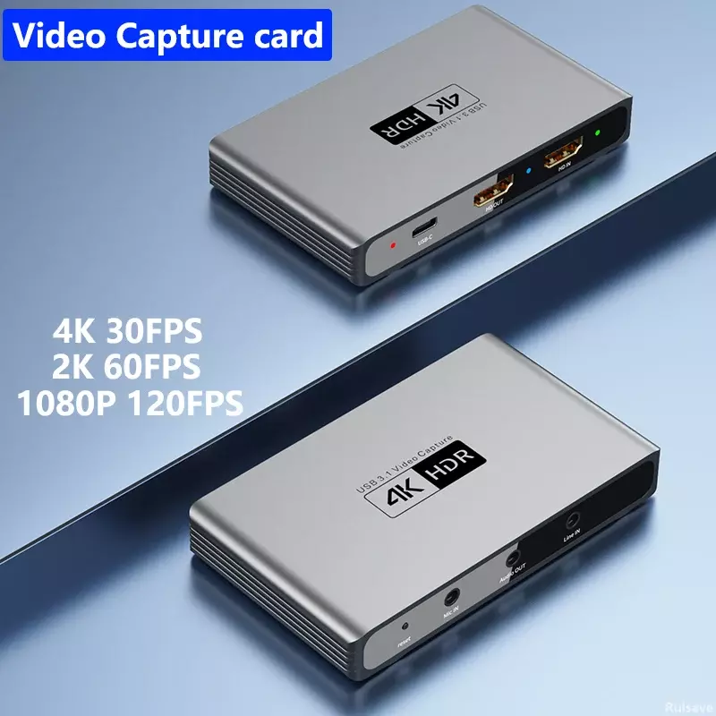 USBC Video Capture 4k 30FPS Recording IT9325TE Support SDR HDR Capture Board Streaming for PS4 PS5 Nintendo Switch Xbox Camera