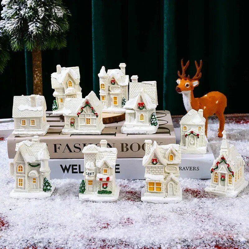 LED Light-Emitting Pequena Casa, Decorações De Natal, Micro Paisagem Ornamentos, Presentes De Natal