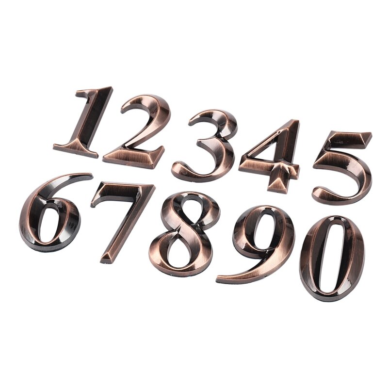 Promotion! 10Pc Gate Digits 0 To 9 Number Tag Numeral Door Plaque House Drawer Sign Plating Hotel Home Sticker Address Door Labe