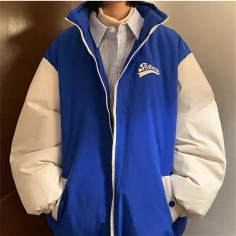Winter American Embroidered Baseball Coat Cotton Coat Couple Trendy Brand Warm Cotton Coat American Letter Printed Jacket Y2K