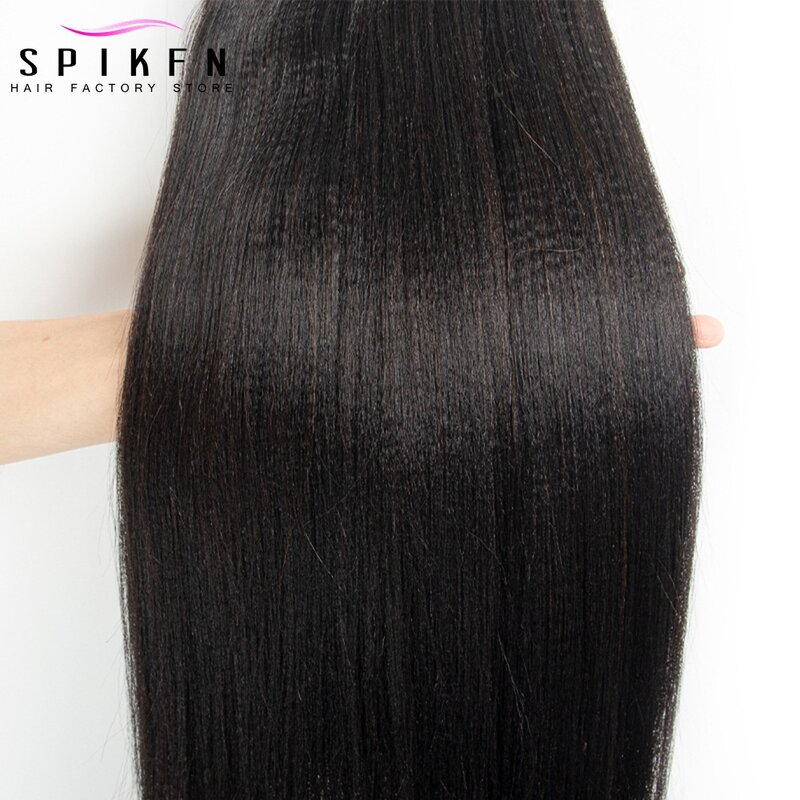 Cinta Yaki ligera en extensiones de cabello 20 piezas Yaki, cabello humano liso de doble cara, Color negro Natural, 1B, 12-30 pulgadas, suministro de salón