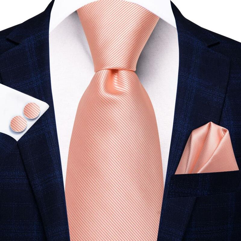 Listrado rosa azul oi-tie designer de seda gravata de casamento para homens presente masculino gravata conjunto handky cufflink moda festa de negócios dropship