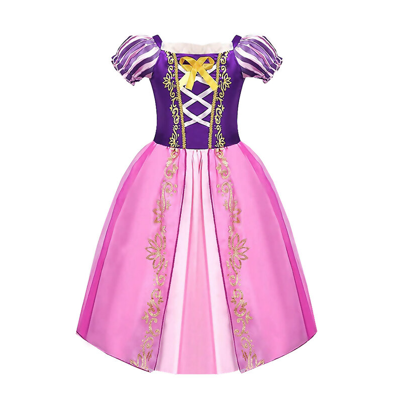 Детское Платье Принцессы Диснея, костюм Рапунцель для девочек, 2024, платья на Хэллоуин, косплей, день рождения, платья, детская одежда, наряд