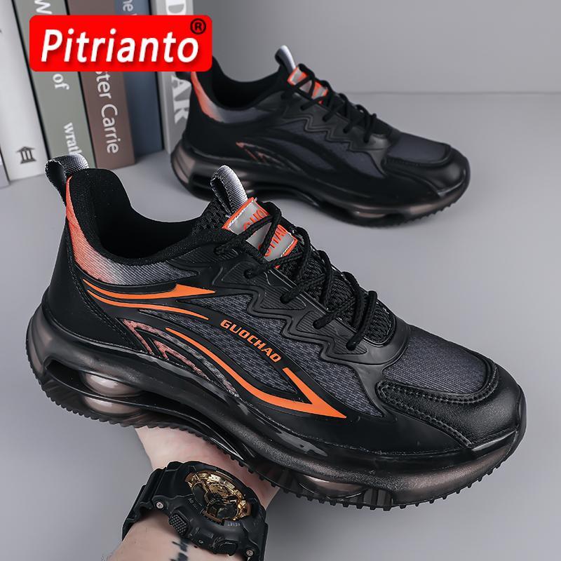 Zapatillas de plataforma para hombre, zapatos gruesos a la moda, calzado deportivo con cordones para exteriores, marca de diseñador para caminar, talla 39-47