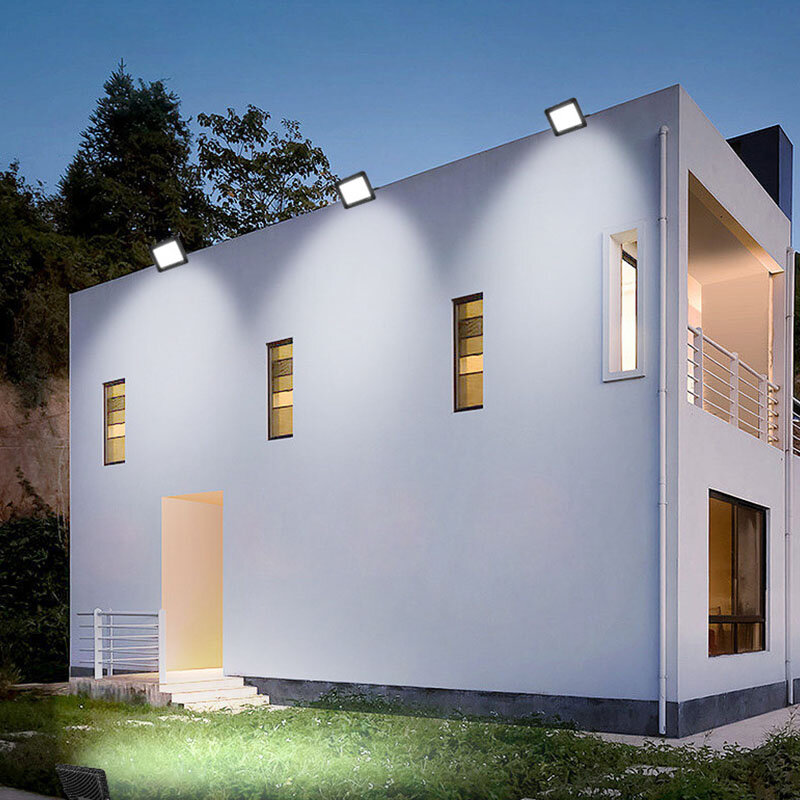 Reflector LED impermeable para exteriores, Luz lineal ultrafina para patio, valla publicitaria, 100W, 50W, 30W, 20W, 10W
