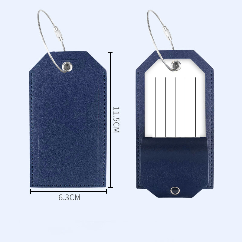 Women Men Luggage Tags for Suitcases Travel Accessories Fashion Solid Color PU Leather Suitcase Bag Label Tag Name ID Address