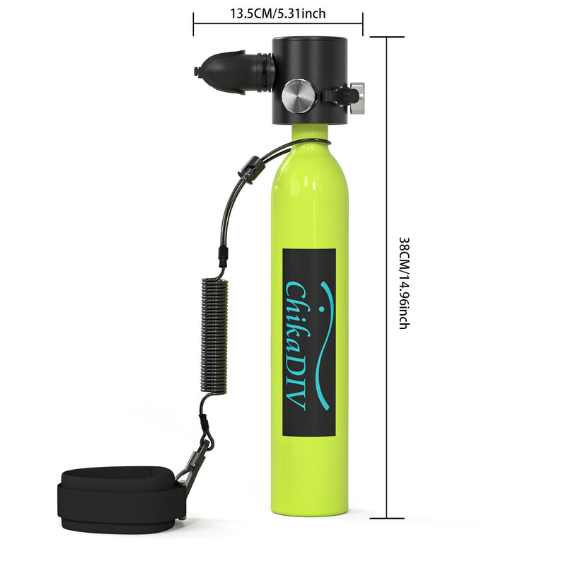 Chikadiv-C300Plus Draagbare Mini-Duiktank, 0,5 L Zuurstofcilinder Voor Onderwaterverkenning, Noodhulp, Diep Duiken