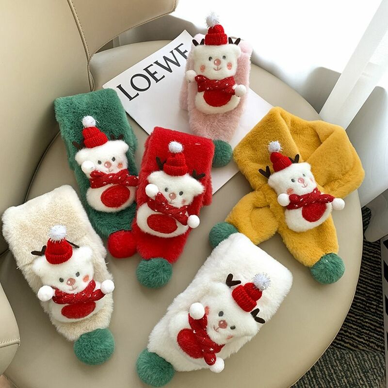 Милый подарок для малышей, воротник для мальчиков и девочек, детские шарфы, Рождественский шарф, обогреватель для шеи, Детская плюшевая накидка