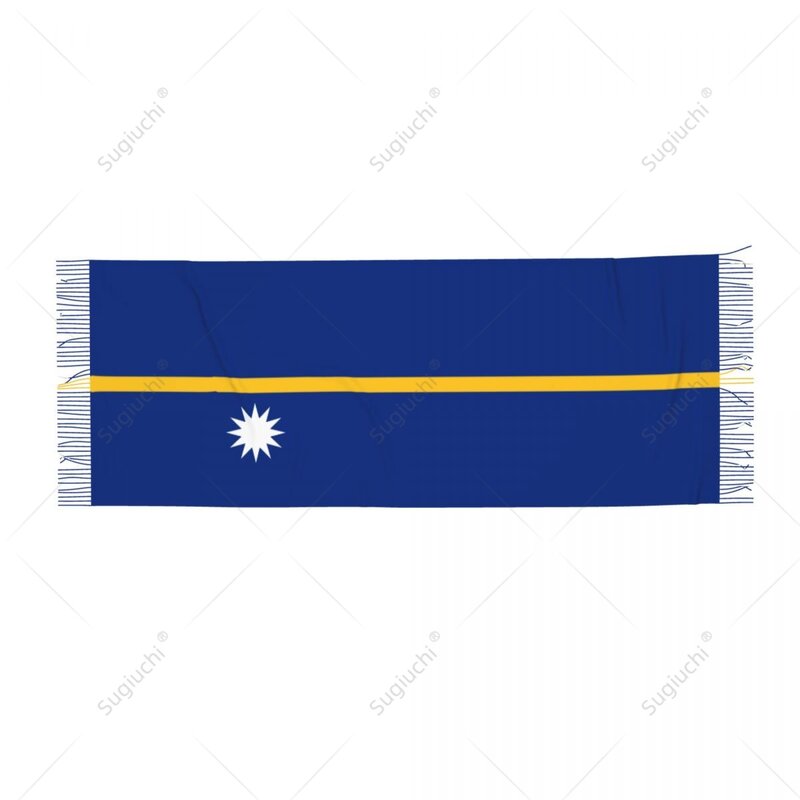 Bufanda de bandera de Nauru, Pashmina cálida, chal, Hijab envolvente, primavera e invierno, multifunción, Unisex