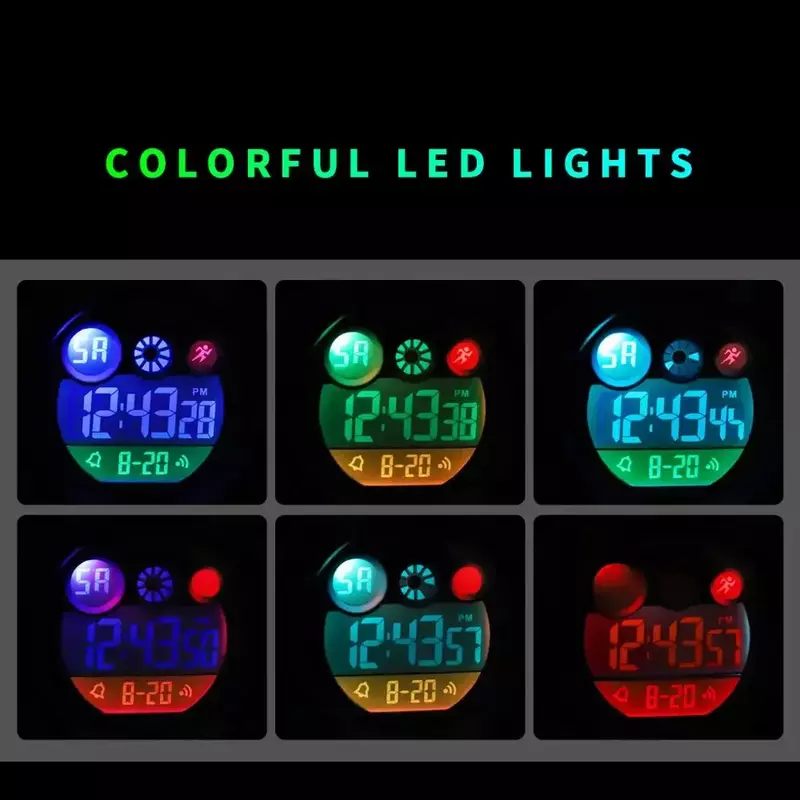 SKMEI 1547 desain Dial muda dan energik 50M LED warna-warni tahan air + lampu EL relogio infantil jam tangan olahraga anak-anak