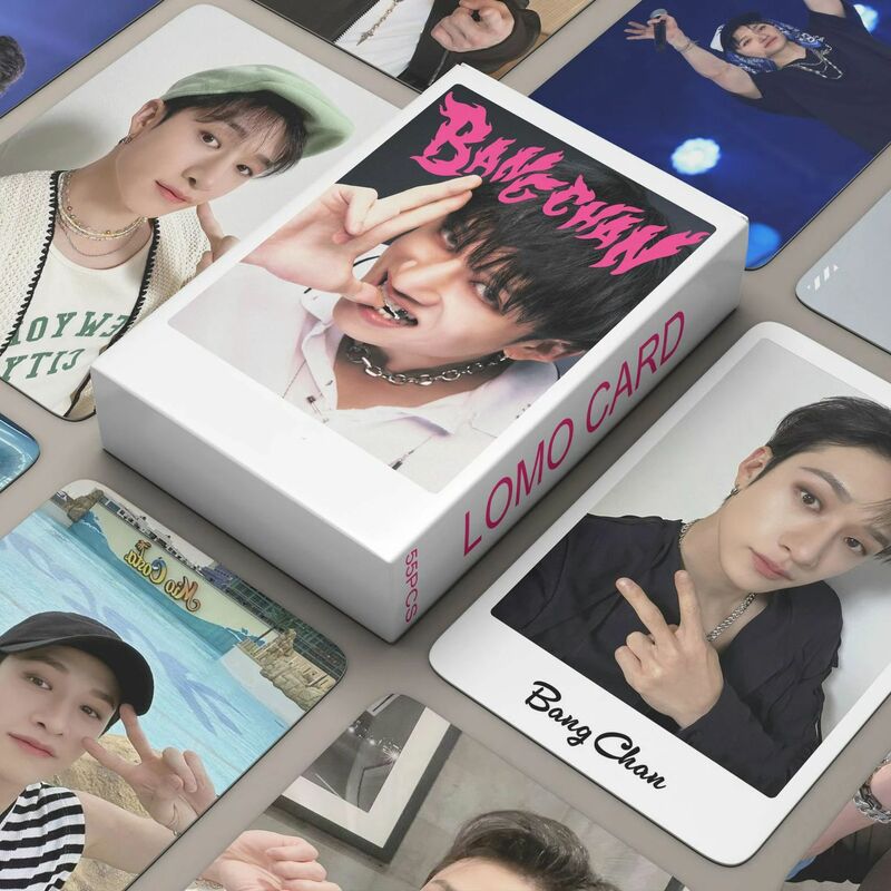 K-pop Group Photocard para fãs, novo álbum de cartões Lomo, impressão de cartões, Hyunjin Felix, Bangchan, 55pcs