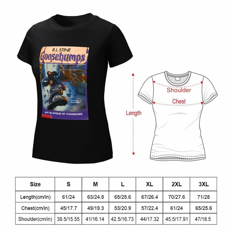 Goosebump Slim T-shirt para mulheres, roupas estéticas, roupas fofas, camisetas de algodão para mulheres