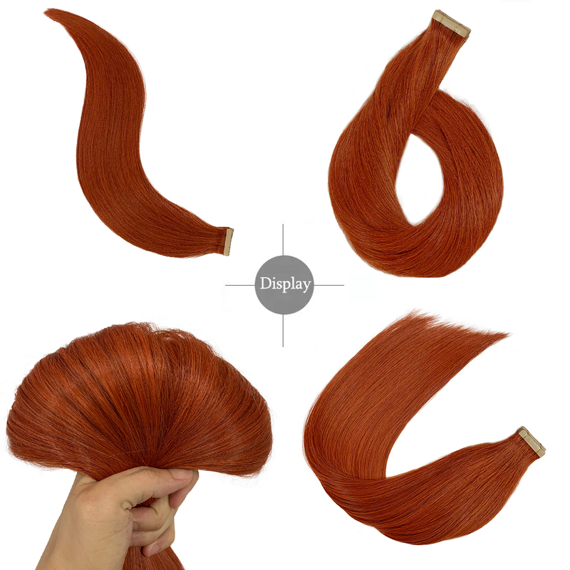 ShowCoco-extensiones de cabello humano 100% Remy, pelo liso sin costuras, trama de piel, pegamento adhesivo para salón, alta calidad