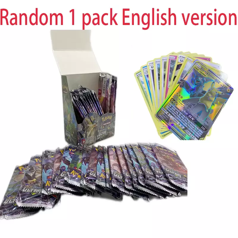 1 Pack Pokemon Card French English Sun Amp Moon GX Team Unbroken Bond Unifie Minds Evolutions Collectible Trading Cards Game Toy