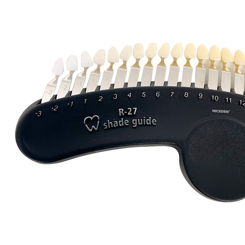 치과 실험실 표백제 쉐이드 가이드 치아 미백 도자기 비교기, 치과 의사 클리닉 비색 플레이트, 20/27 색 3D