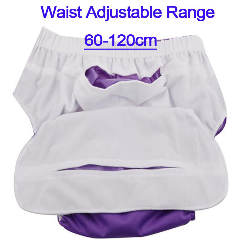Adult Blue Cloth Diaper Nappy Washable Women Man Disability Incontinence Reusable Insert Hook Loop Feminine Hygiene pad
