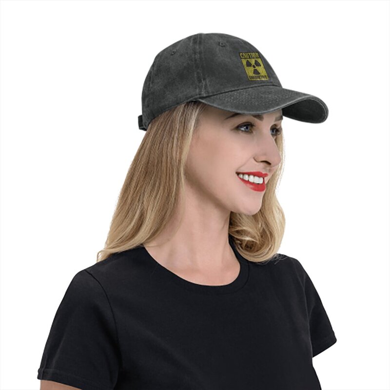 Peringatan radioaktif, tanda dengan simbol radiasi topi bisbol topi Pria Wanita Visor perlindungan Snapback topi simbol radiasi