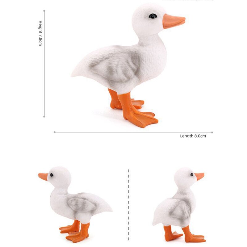 Farm Ducks Realistic Animal Figurines Duckling Little Duck Animal Figures for Children's Party Favors Toys Yellow