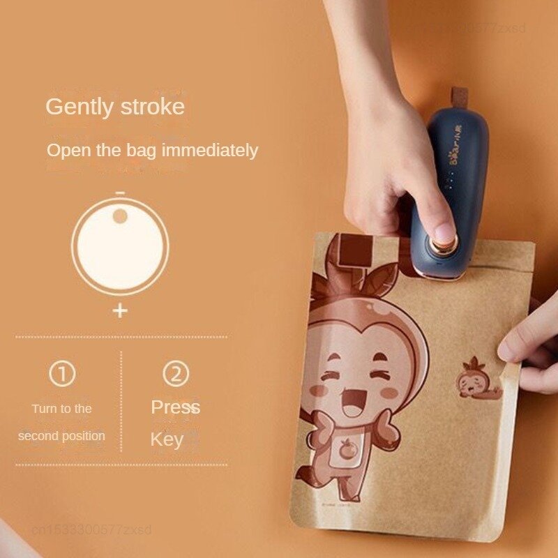 Xiaomi-sellador de bolsas de plástico portátil, bolsas de plástico térmico de máquina de sellado, sellador térmico de mano para embalaje de alimentos