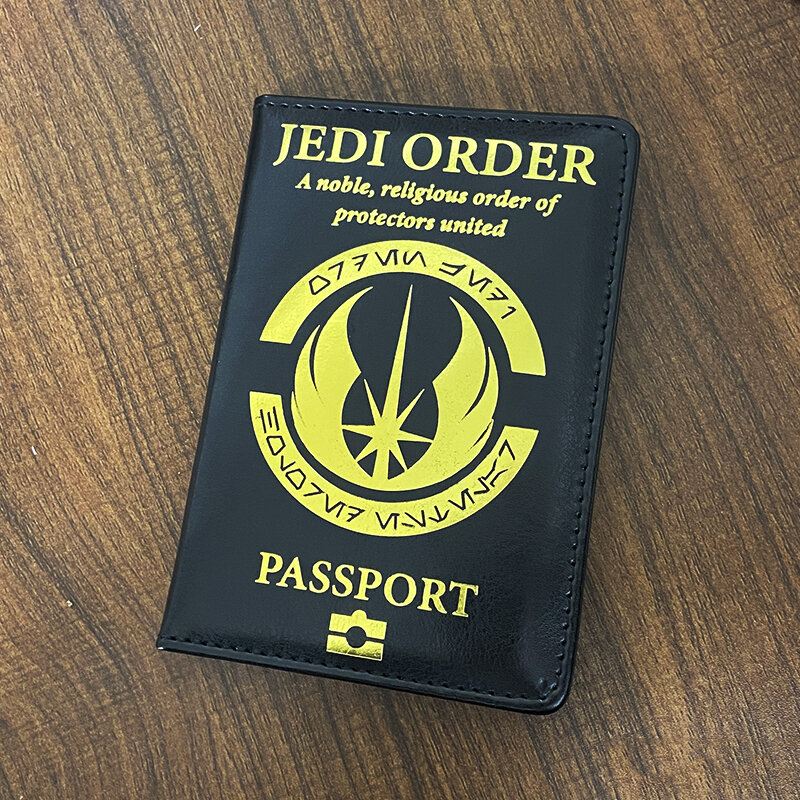 Passport Abdeckung Jedi Auftrag Symbol Logo Fall für Pässe Pu Leder Mode Film Reise Brieftasche Männer Frauen