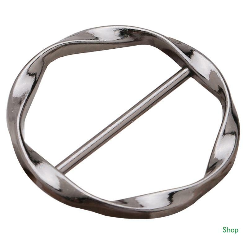 L5YC Elegant Style Metal Round Belt Buckle Delicate Belt Buckle Accessories Waistband